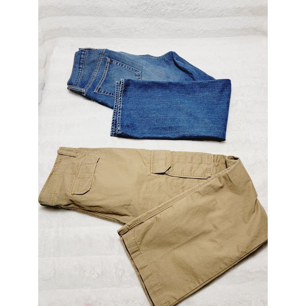Old Navy Men's Lot Of 2 Famous Jeans Regular 34×30  & Cargo Cotton Pants 34×32